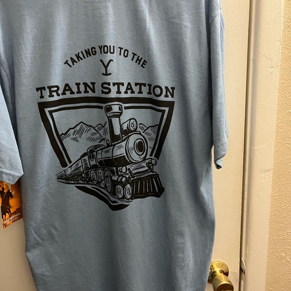 Men's Blue T-Shirt Yellowstone TV on Paramount - Picture 2 of 7